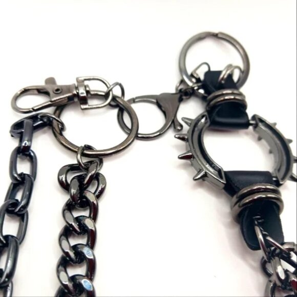 COPY  Mens Heavy Black Metal Pants or Wallet Chain Double Layer 22 inch… - Picture 6 of 9